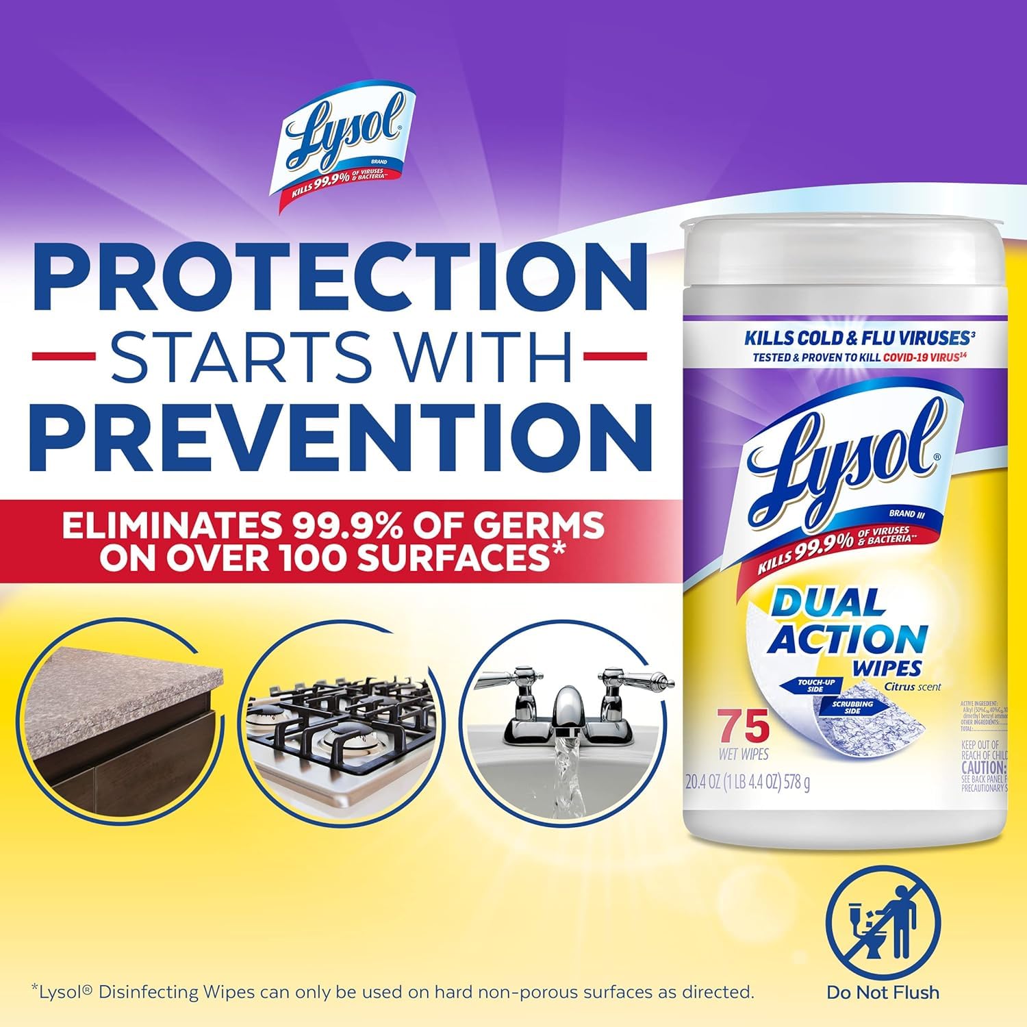 Lysol detalle de la textura doble de la toallita para frotar y limpiar suavemente