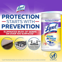 Lysol detalle de la textura doble de la toallita para frotar y limpiar suavemente