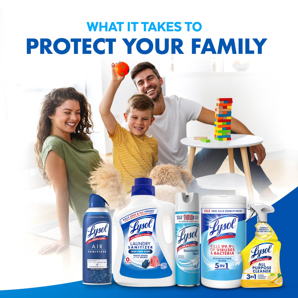 Lysol toallitas junto a utensilios de cocina, elimina residuos y desodoriza superficies