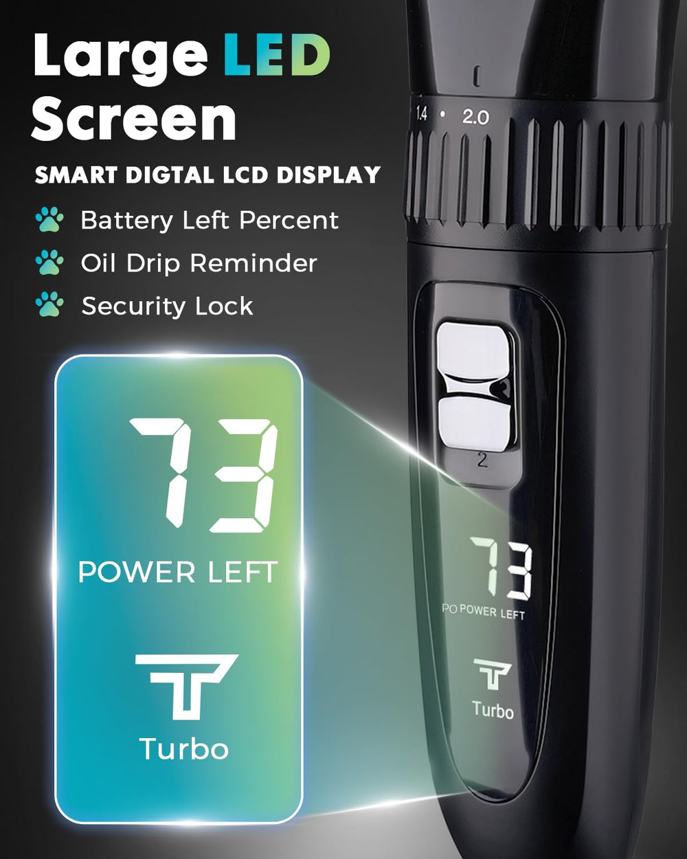M&M STAR LCD display with USB-C port showing long runtime convenience