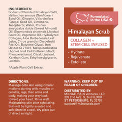 M3 Naturals primer plano de textura granulada de sal del Himalaya que suaviza e hidrata