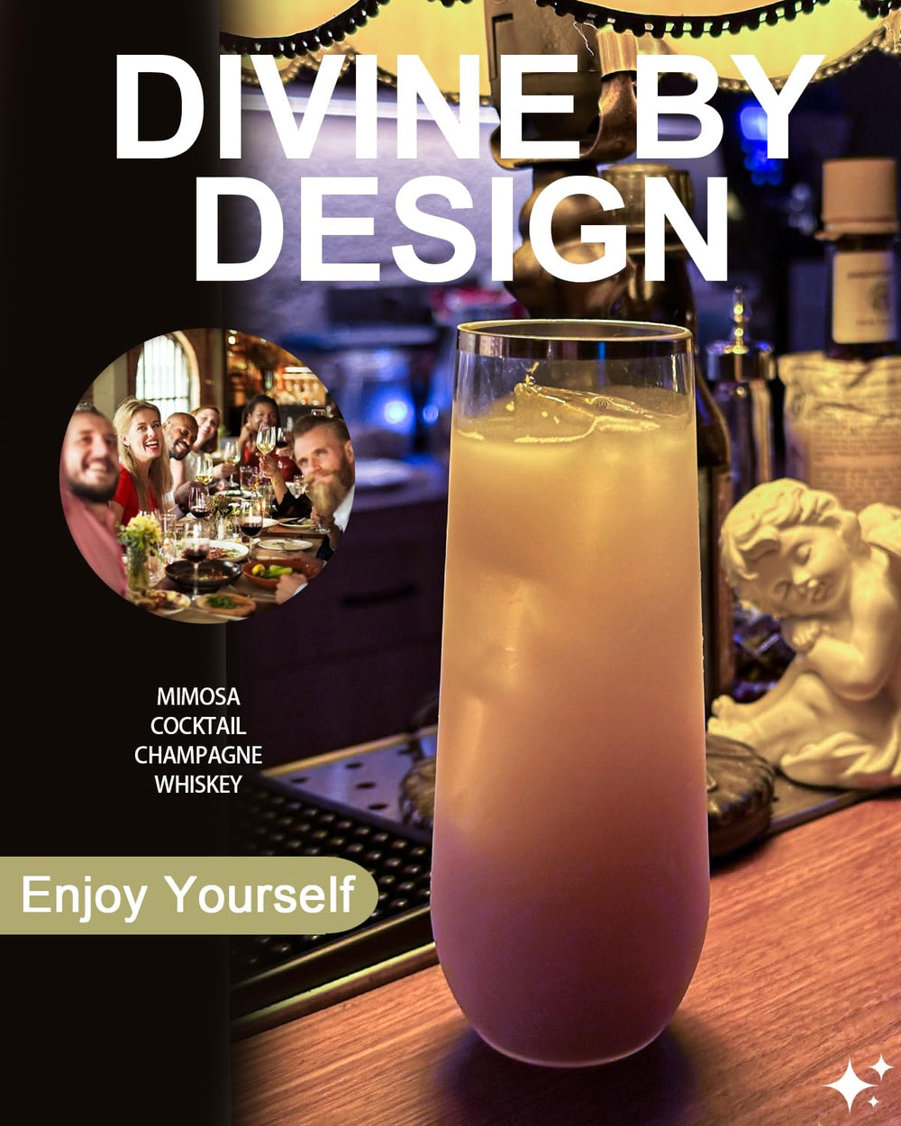 Maaacute copas en uso en brunch mostrando facilidad para eventos