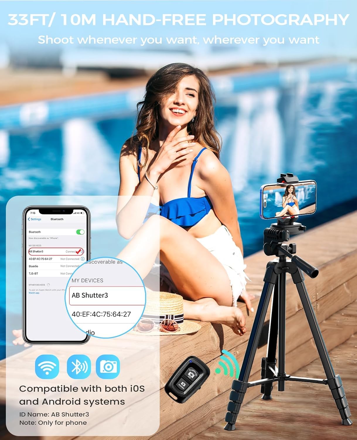 MACTREM Bluetooth remote in hand enabling remote capture