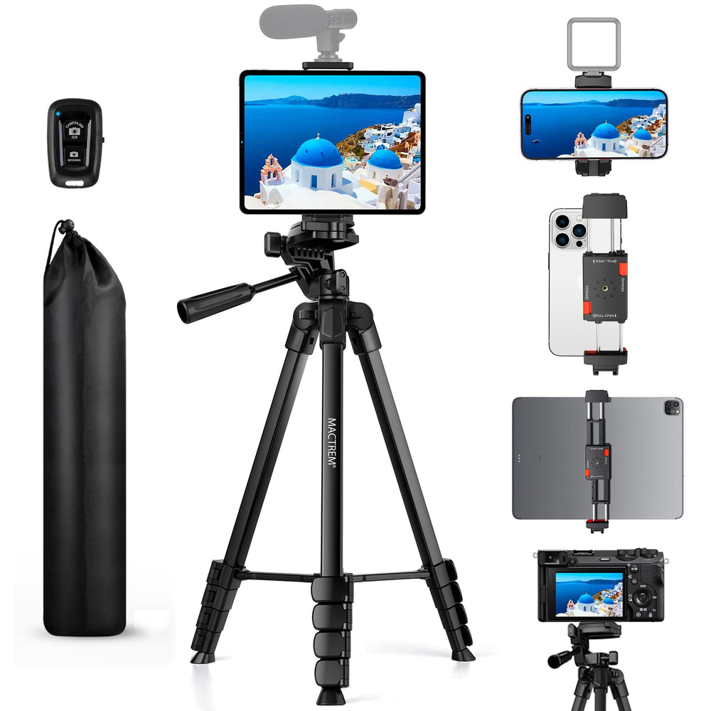 MACTREM tripod fully extended showing stable tall support