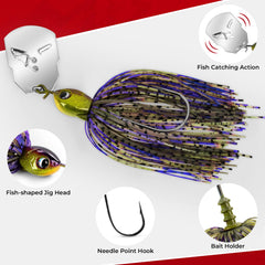 MadBite close-up of multi-color silicone skirt motion, realistic baitfish or craw imitation
