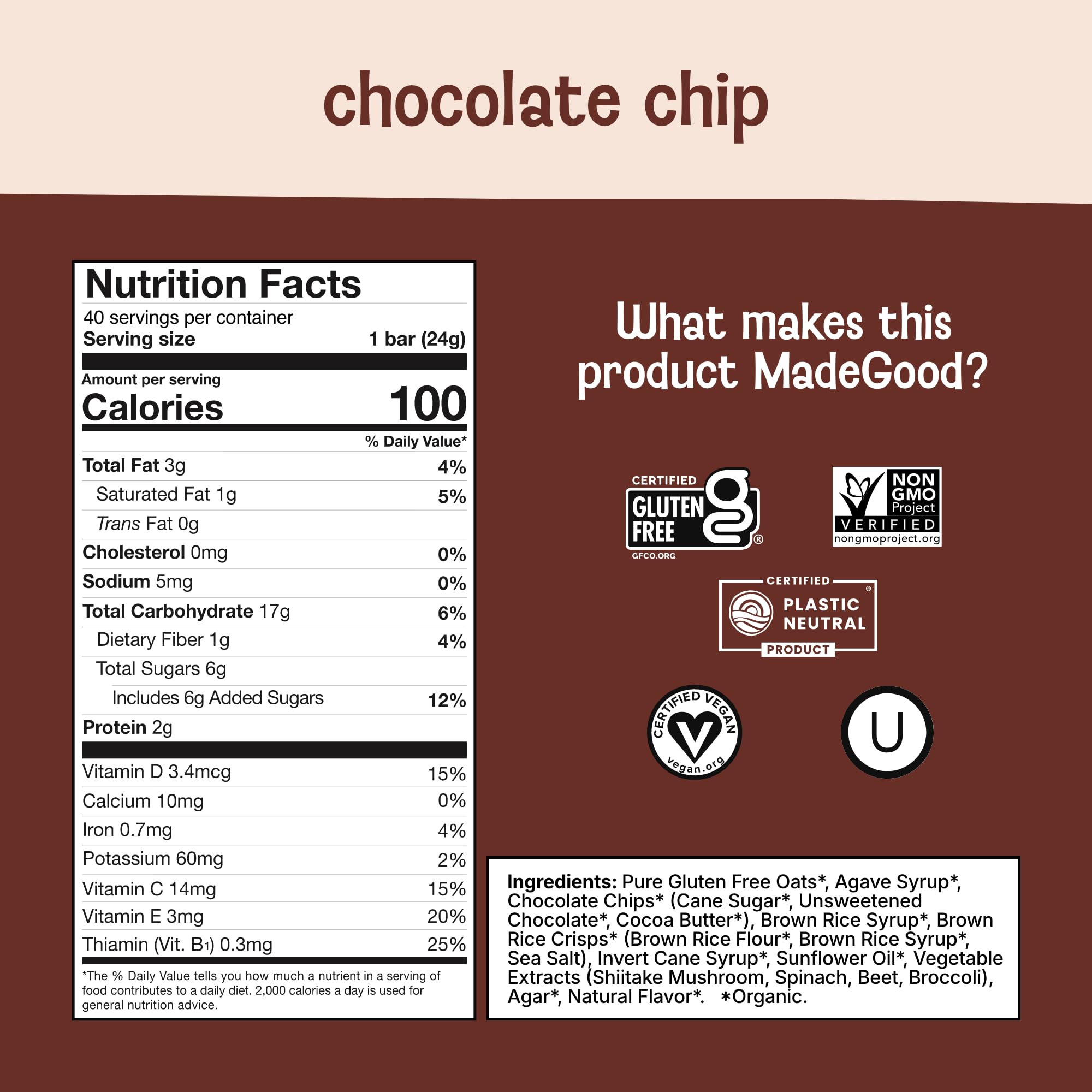 MadeGood bars inside a child's lunchbox for school-friendly snacking