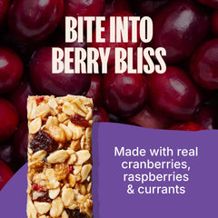 MadeGood single mixed berry bar unwrapped highlighting chewy texture and portability