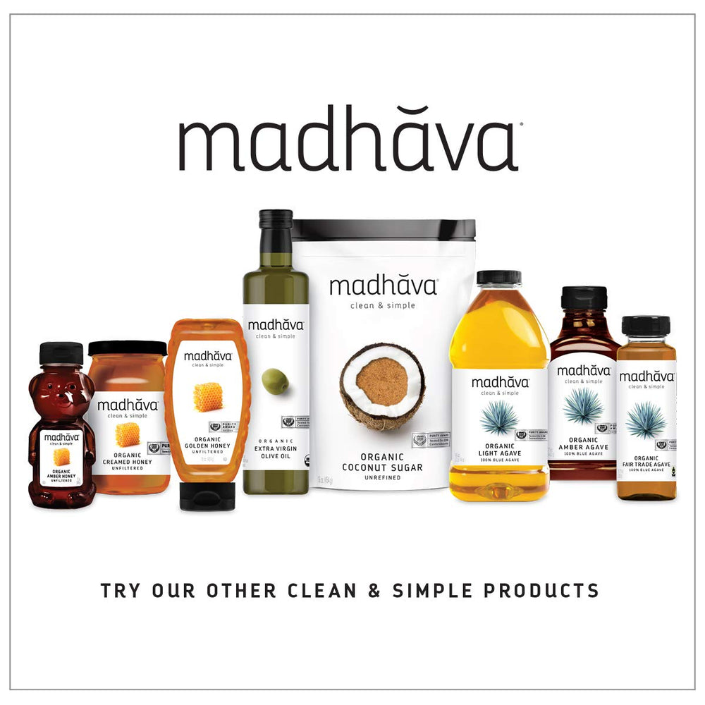 Madhava two bottles on kitchen counter demonstrating pantry-ready convenience