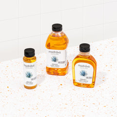 Madhava pourable cap detail showing BPA-free lid for controlled dispensing