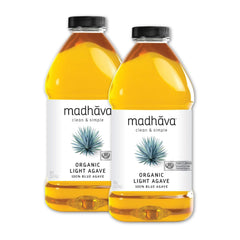 Madhava front packaging showing two 46 oz bottles and clear labeling benefits