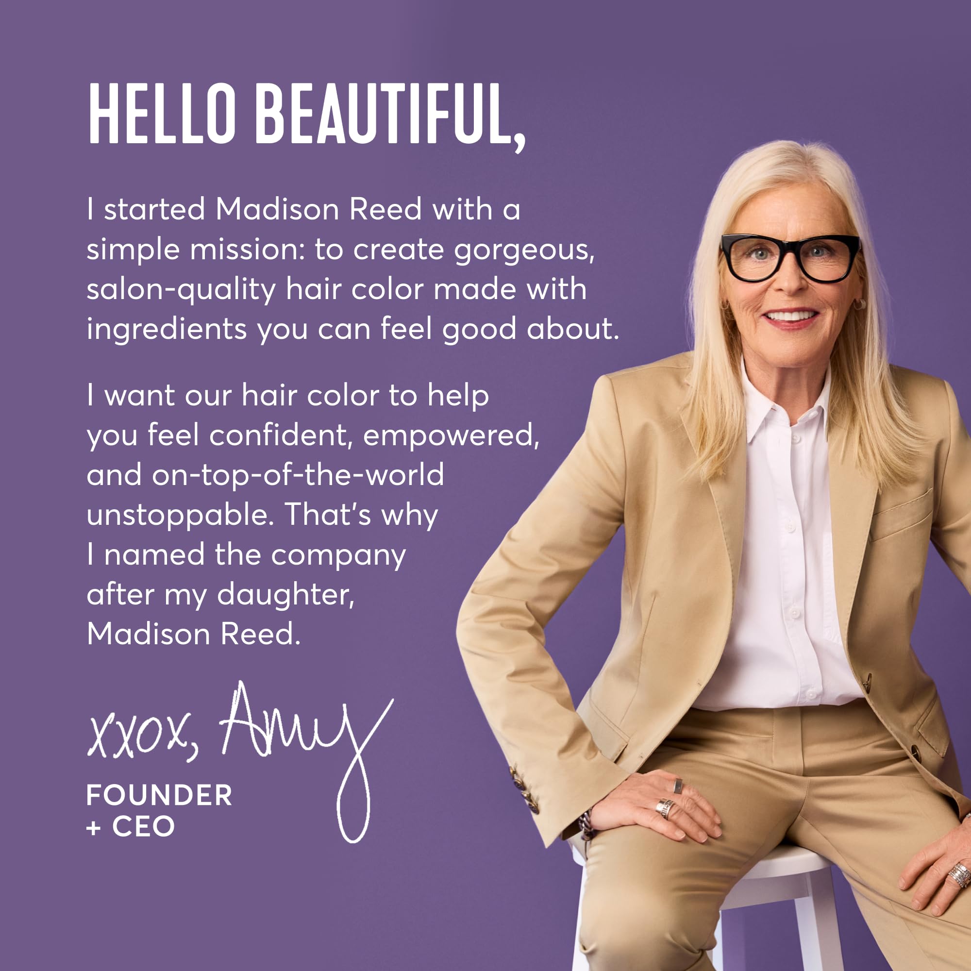 Madison Reed kit junto a mano para comparar tamaño, práctico y portátil
