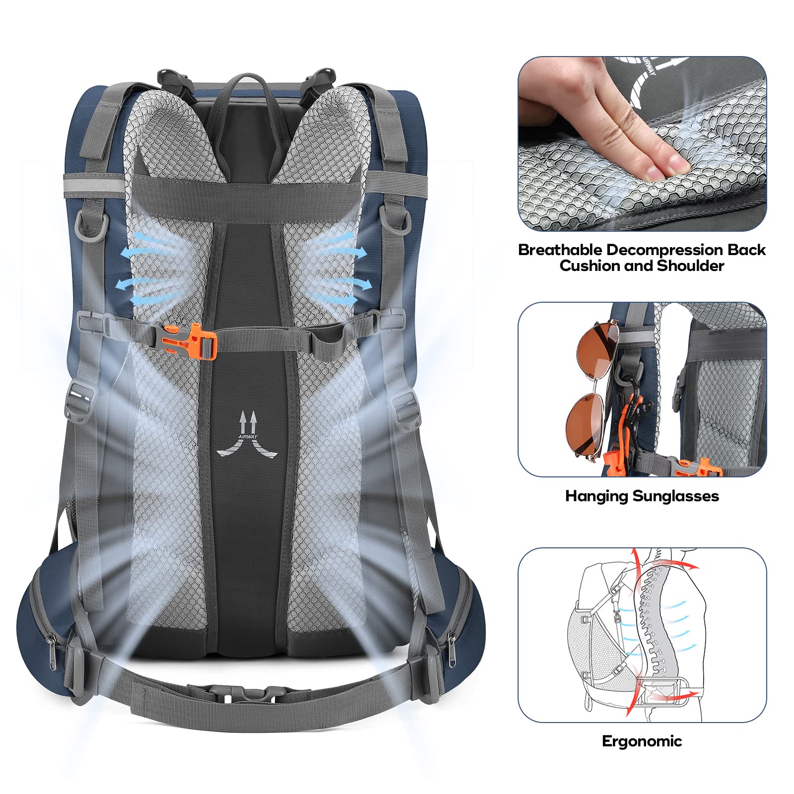 Maelstrom mochila en uso durante ascenso, cómoda y estable en terreno