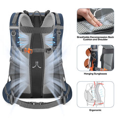 Maelstrom mochila en uso durante ascenso, cómoda y estable en terreno