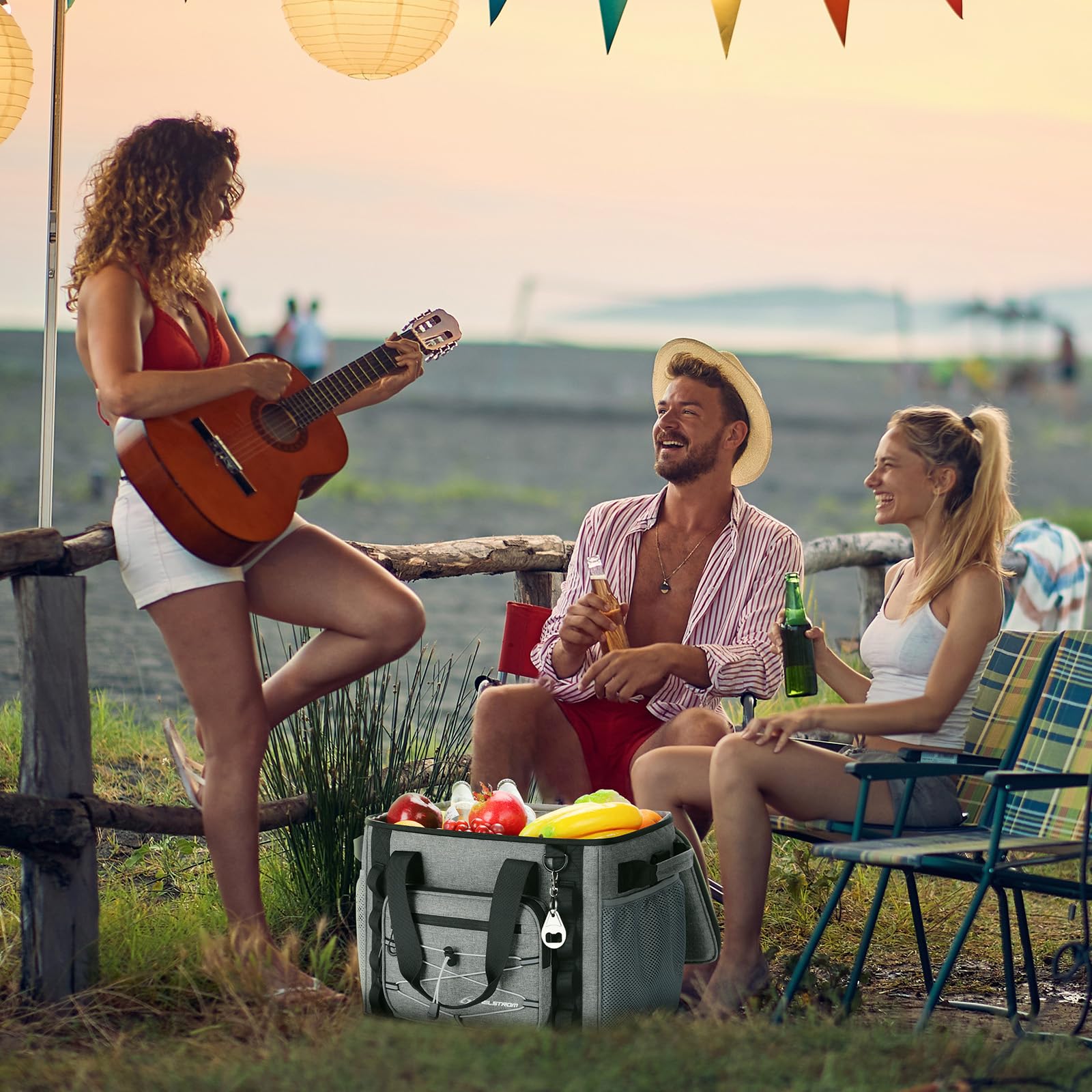 Maelstrom cooler on beach picnic keeping drinks cold during outdoor activities
