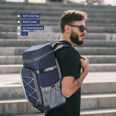 Maelstrom next to a backpack for size comparison to visualize capacity
