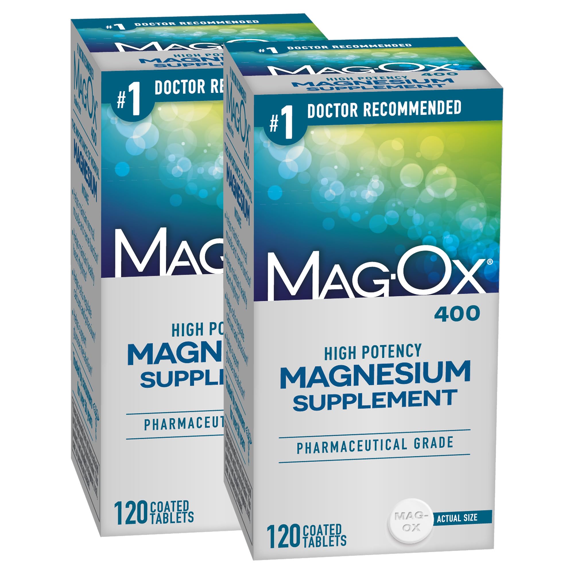 Mag-Ox envase frontal mostrando la marca y cantidad, aporta confianza
