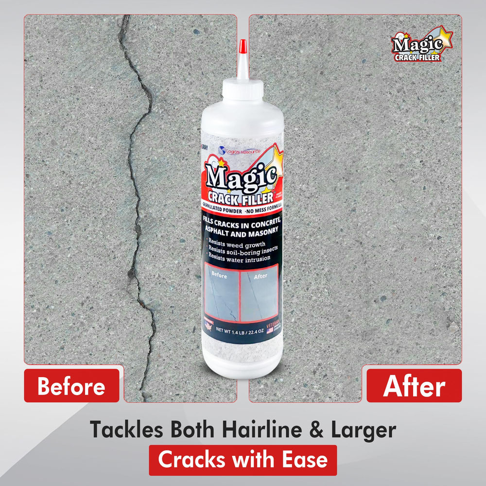 Magic Crack Filler junto a una mano para comparar escala y controlar la cantidad aplicada