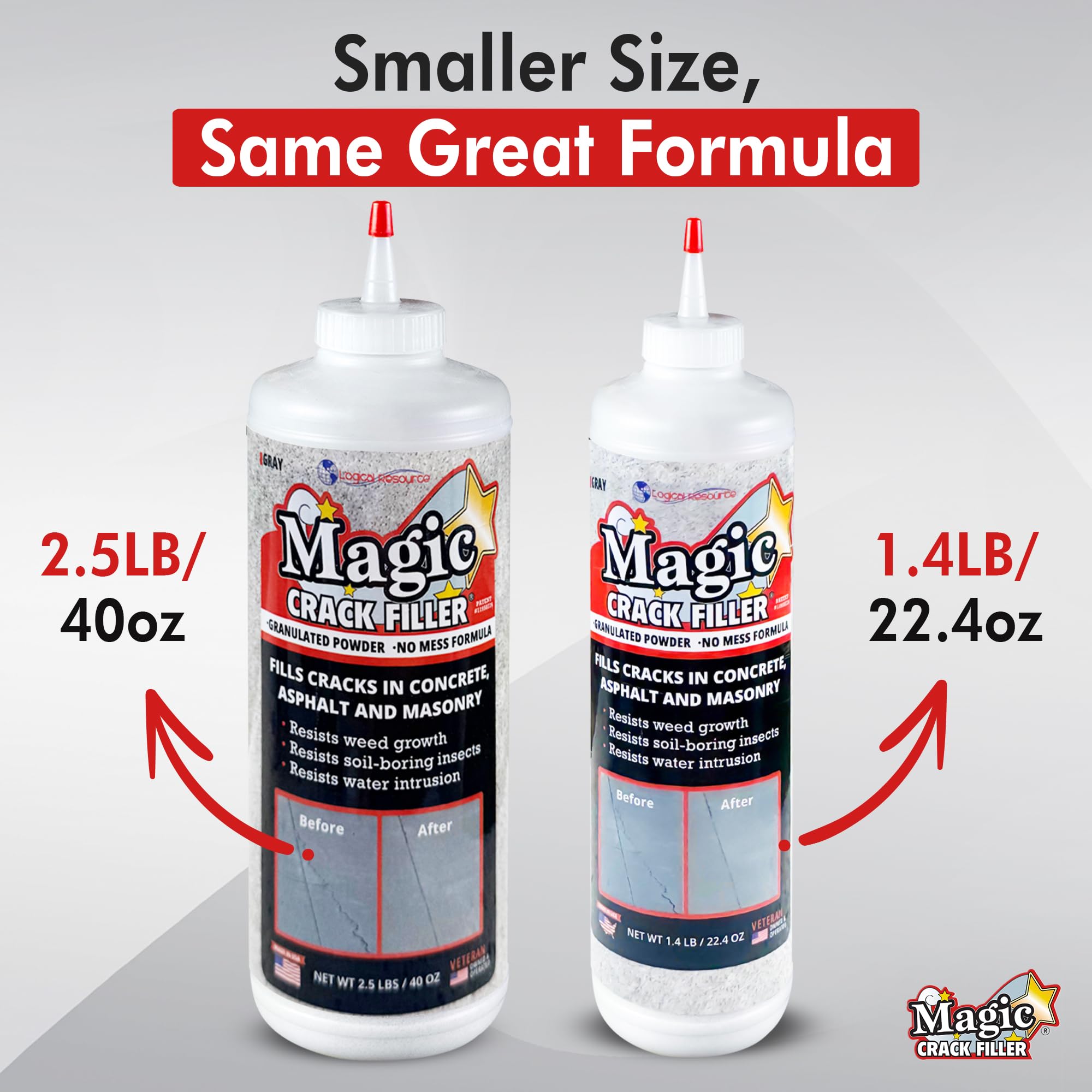 Magic Crack Filler detalle del polvo granulado gris para una aplicación sin mezcla rápida