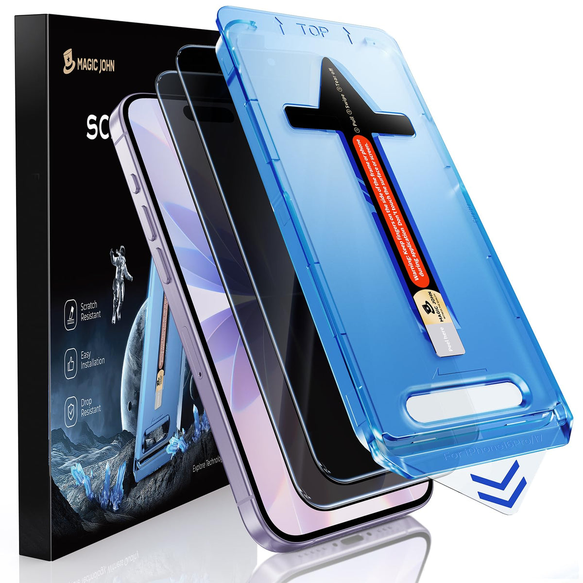 MAGIC JOHN protector frontal mostrando ajuste exacto y privacidad