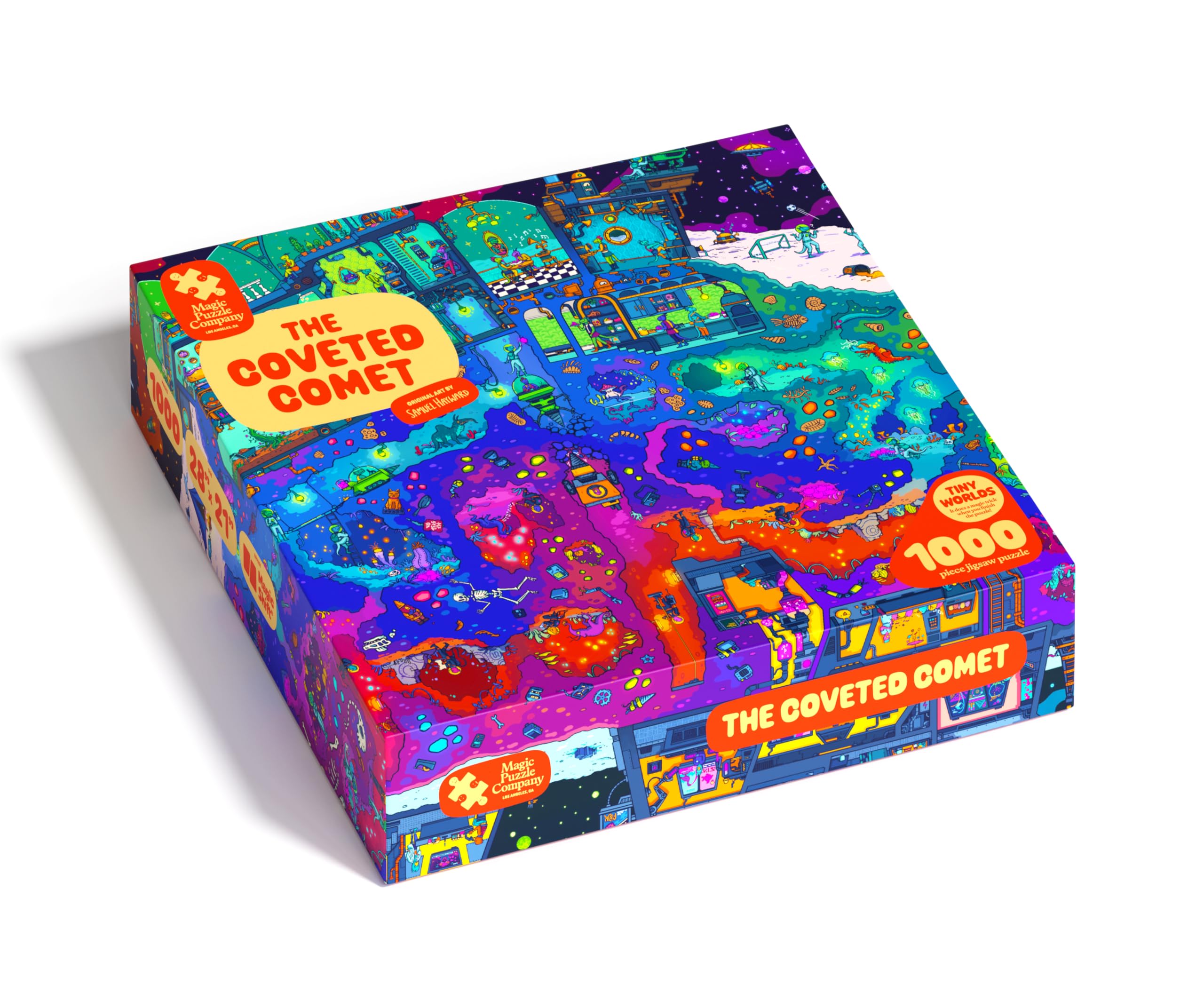 Magic Puzzle Company caja frontal mostrando arte y título, invita a descubrir