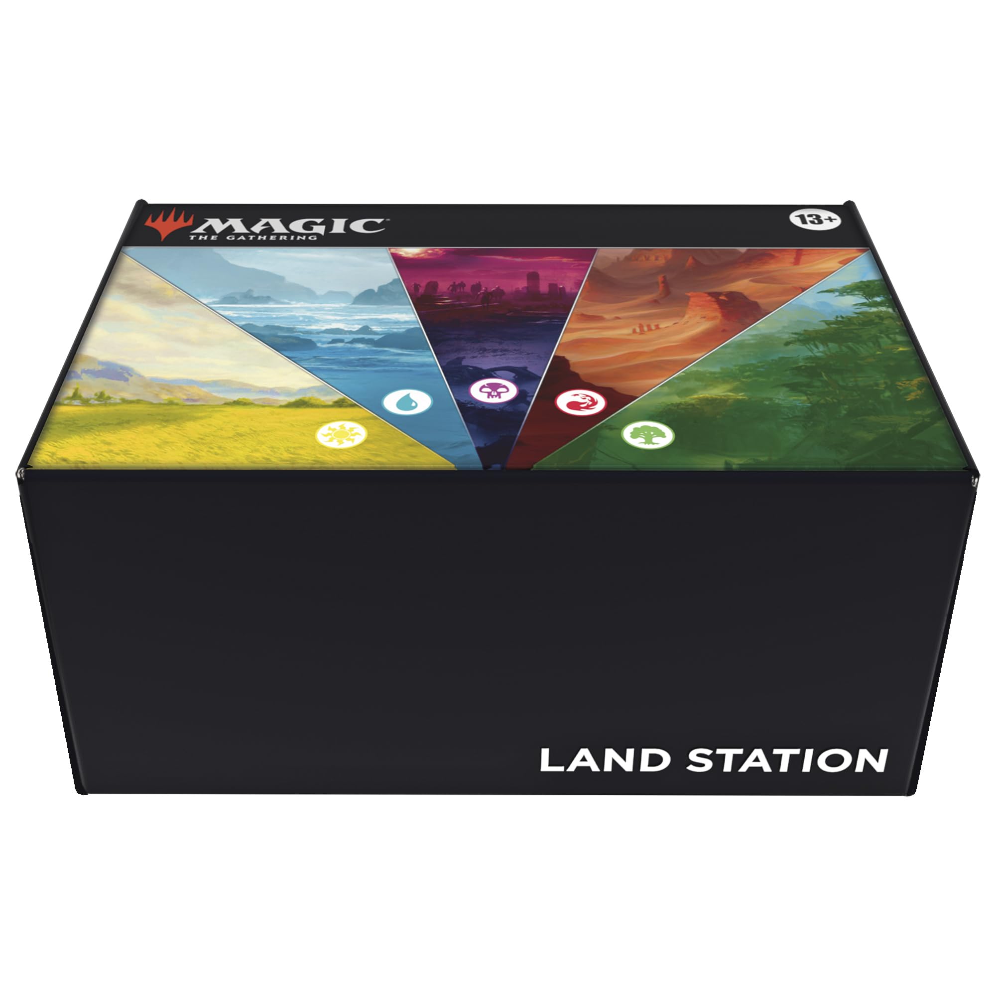 Magic: The Gathering vista frontal de la Land Station, almacenamiento fácil