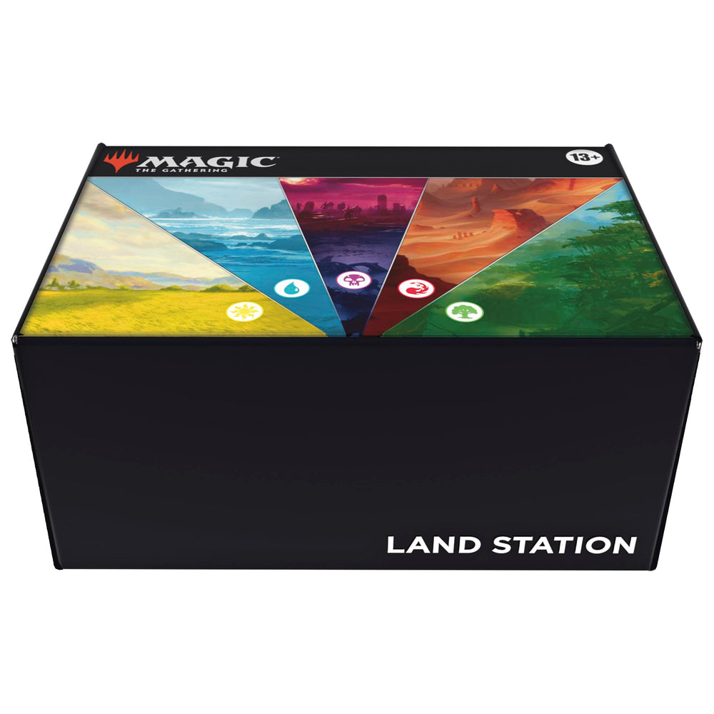 Magic: The Gathering vista frontal de la Land Station, almacenamiento fácil