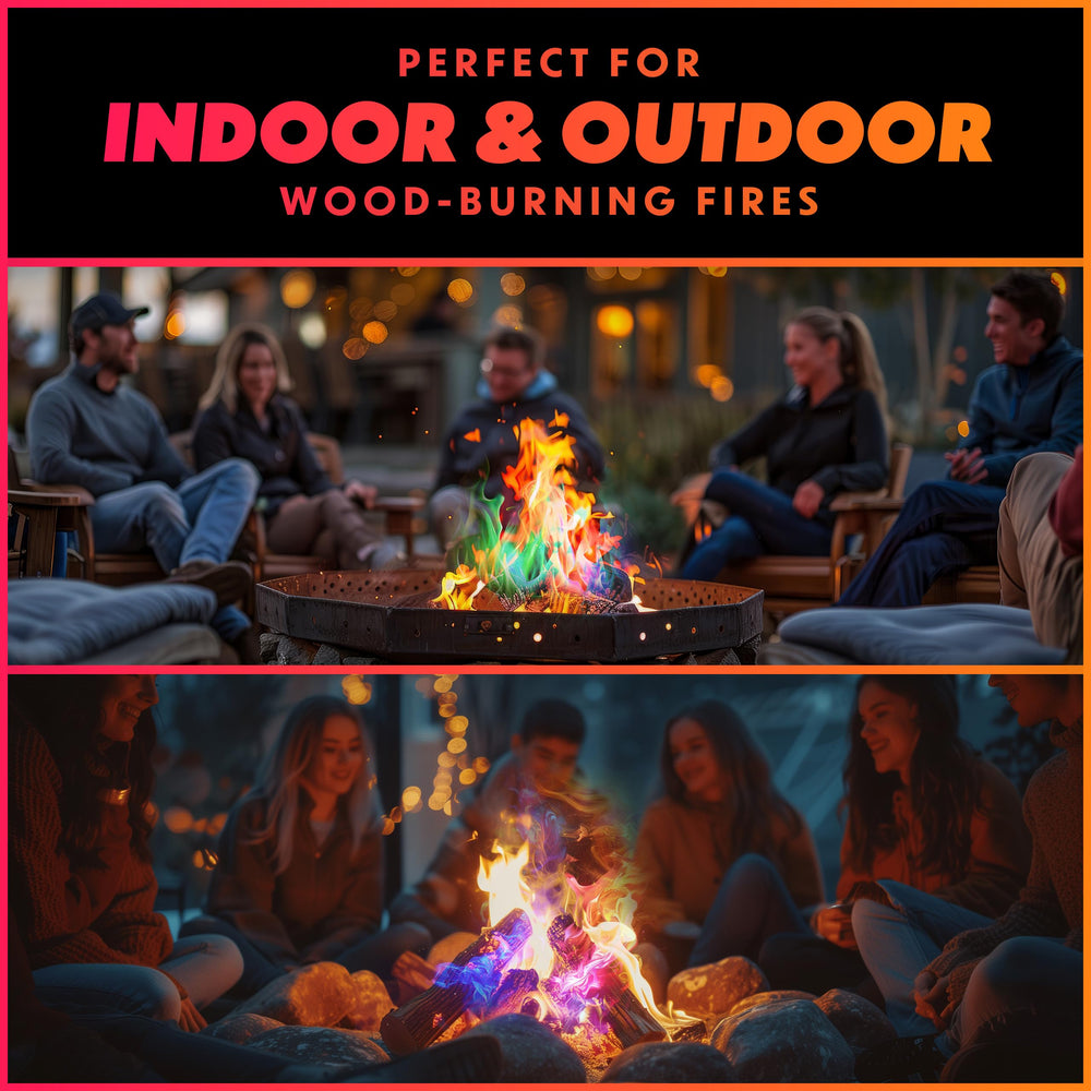 Magical Flames burning in an indoor fireplace adding lively color to a cozy living room