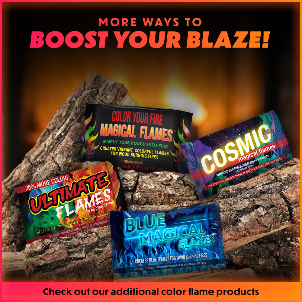 Magical Flames storage box with organized packets for easy access and mess-free storage