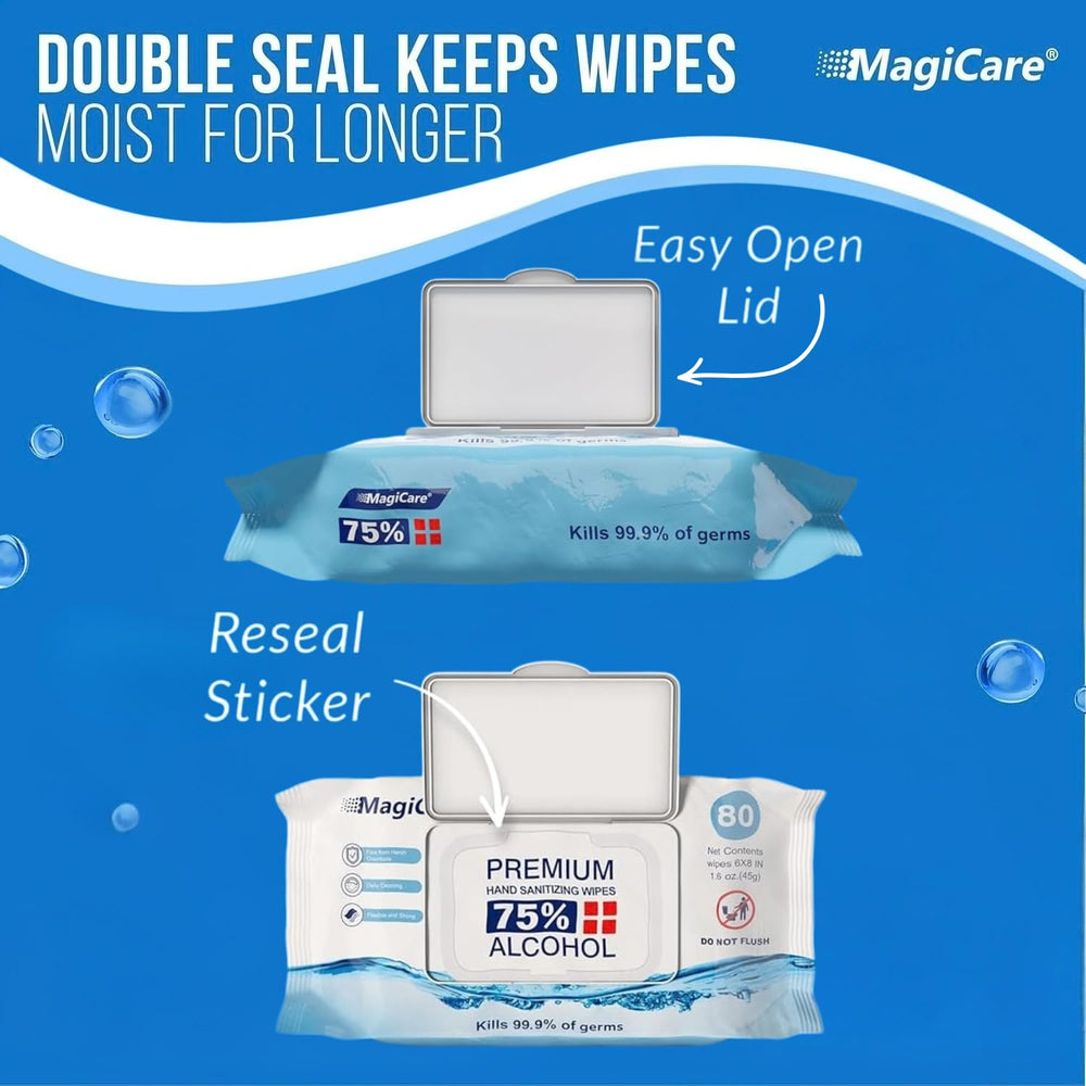 MagiCare pack tucked in purse showing travel-ready hygiene benefit