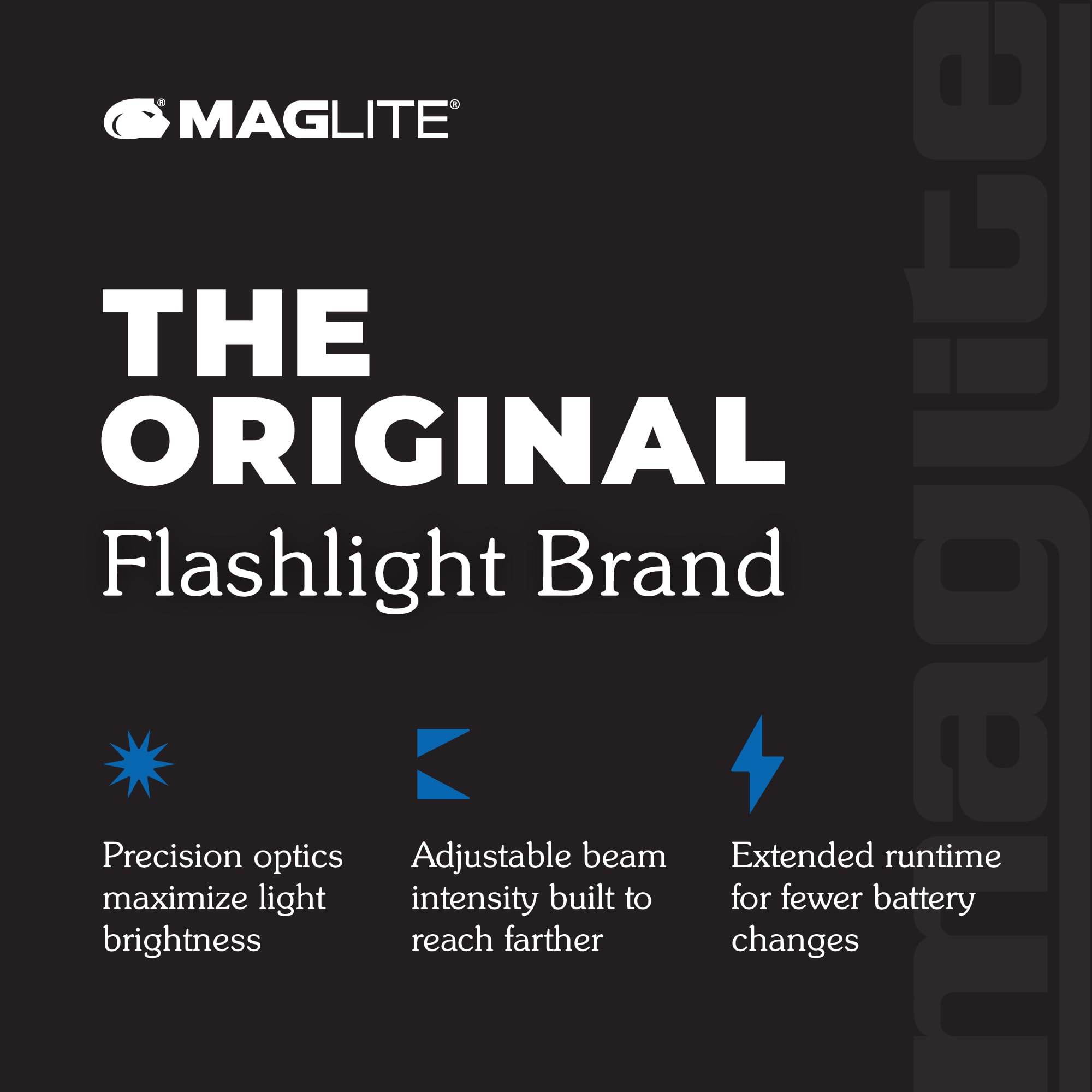MagLite linterna en mano para comparar tamaño y portabilidad