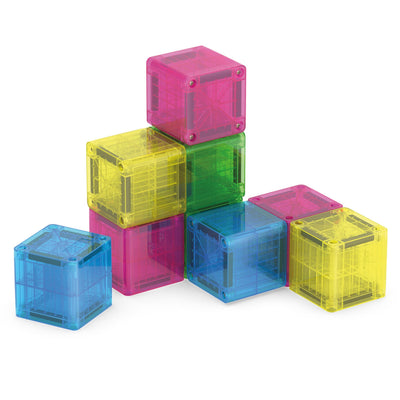 MAGNA-TILES torre apilada mostrando estabilidad y colores llamativos