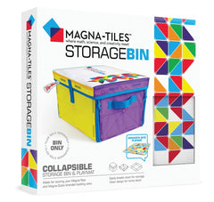 MAGNA-TILES vista frontal del contenedor plegable, almacenamiento rápido y colorido