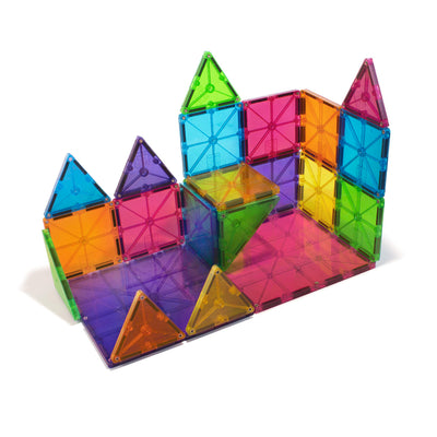 MAGNA-TILES etiqueta y materiales no tóxicos indicando calidad y seguridad