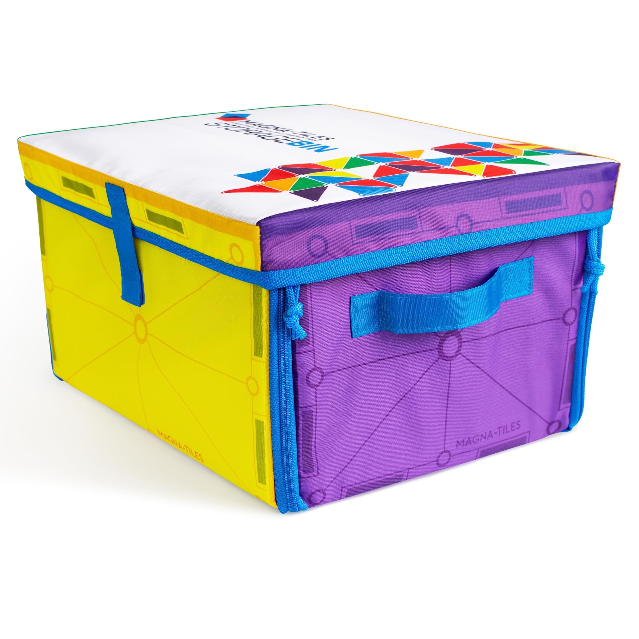 MAGNA-TILES asas y mano transportando el contenedor, portabilidad cómoda y segura