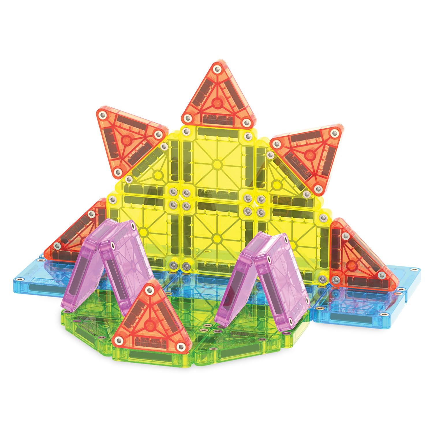 MAGNA-TILES detalle de la etiqueta y remaches que aseguran los imanes