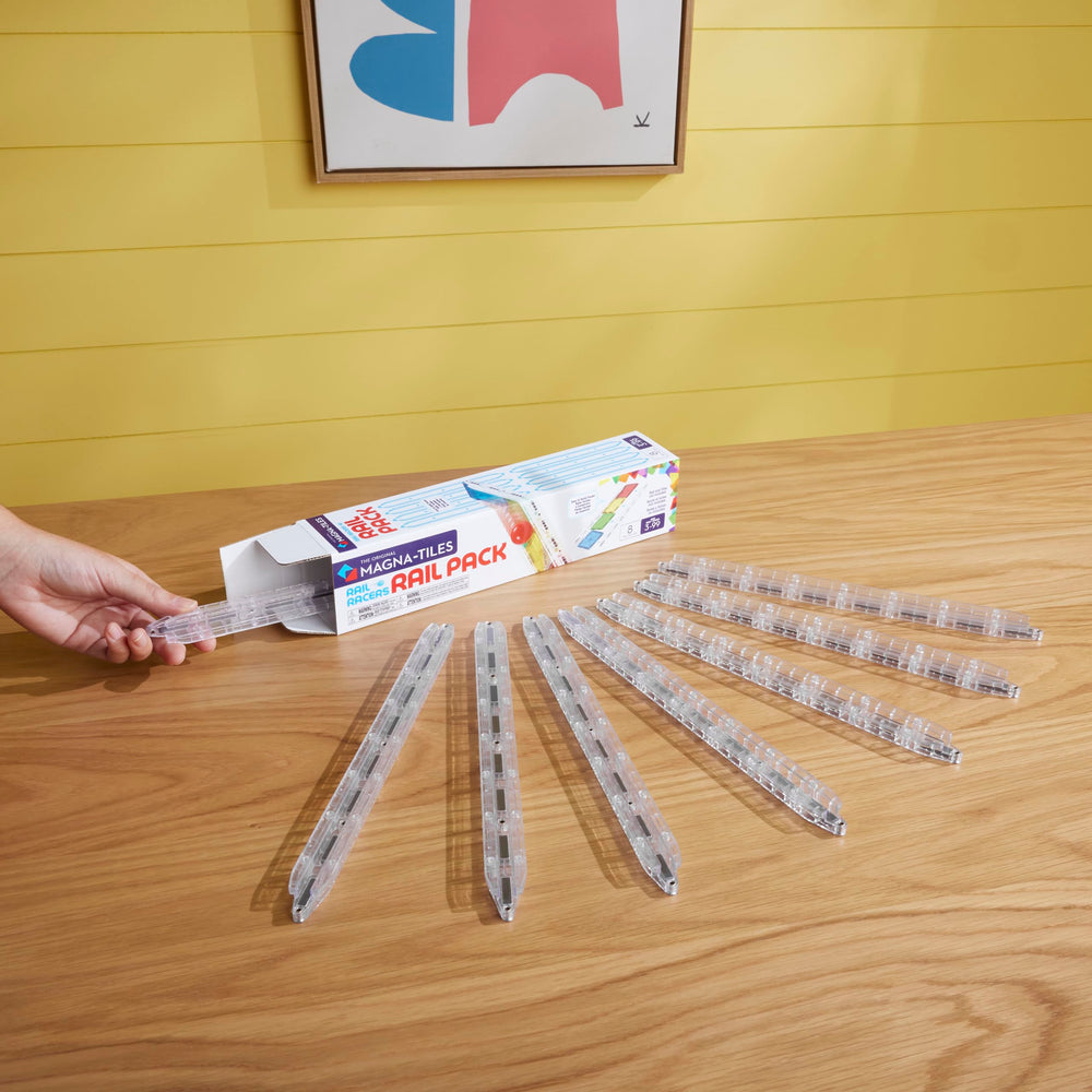 MAGNA-TILES rails in a playroom setup encouraging creative group play