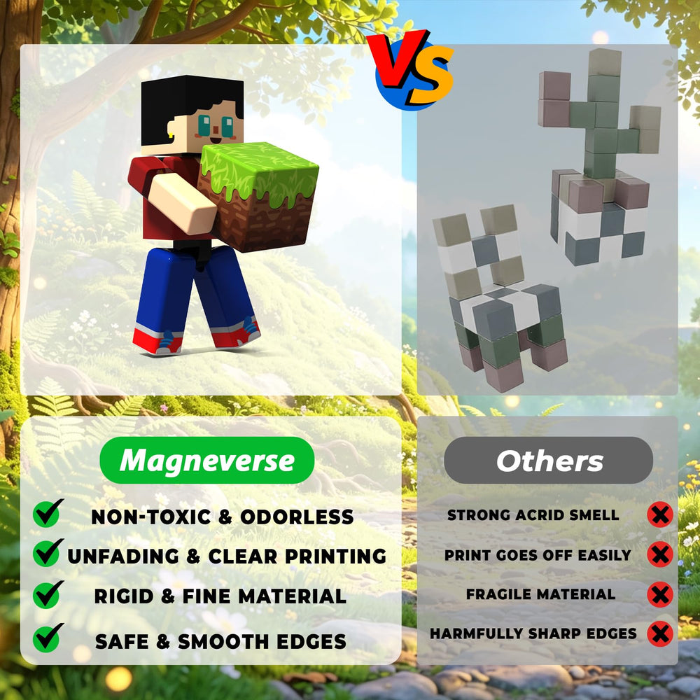 Magneverse children playing with figures and blocks enhancing STEM learning