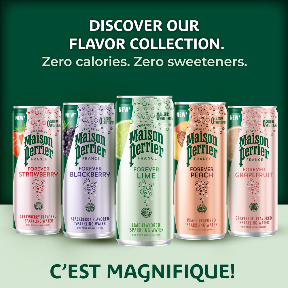 Maison Perrier una lata en mano para comparar tamaño y portabilidad