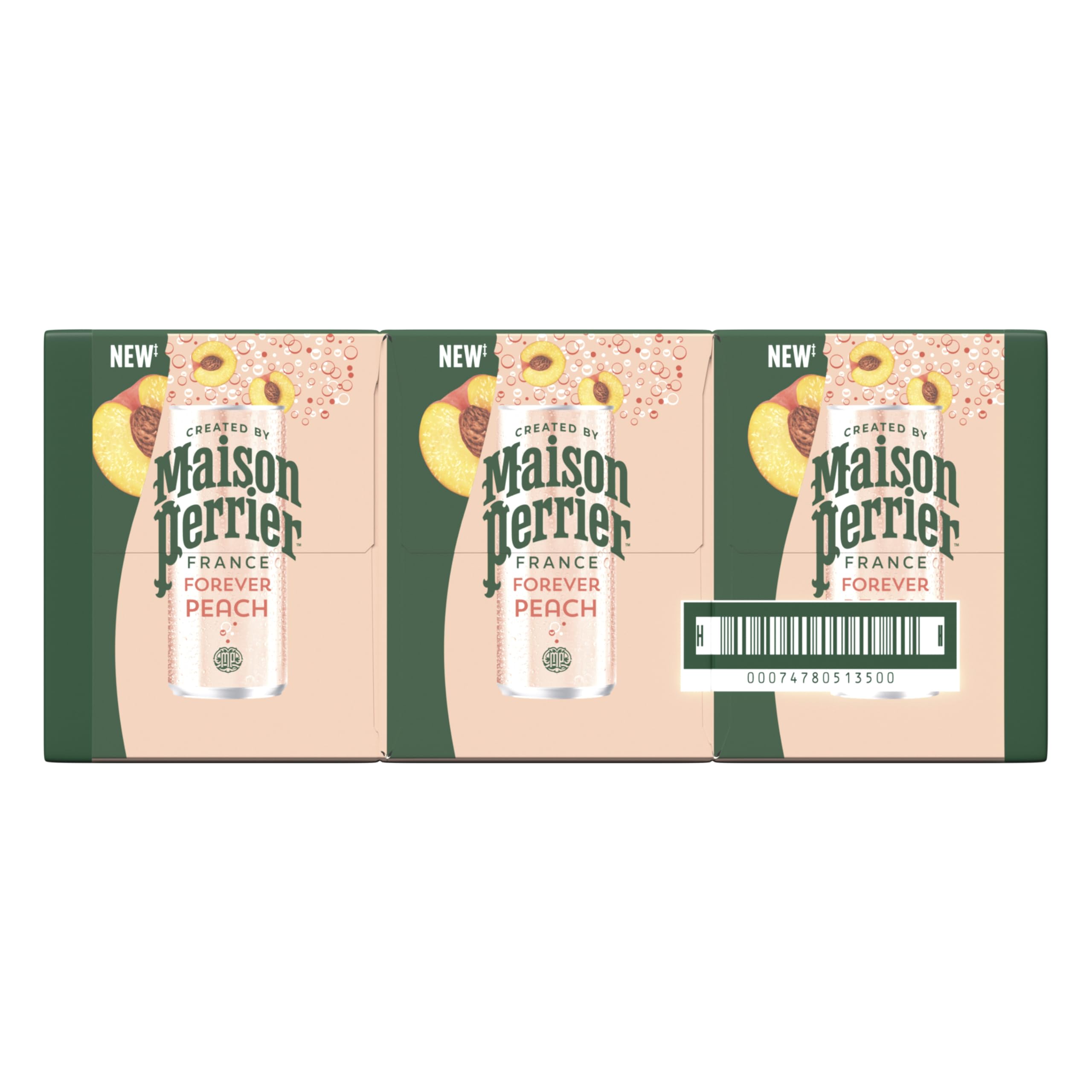 Maison Perrier latas dentro de refrigerador listos para servir fríos