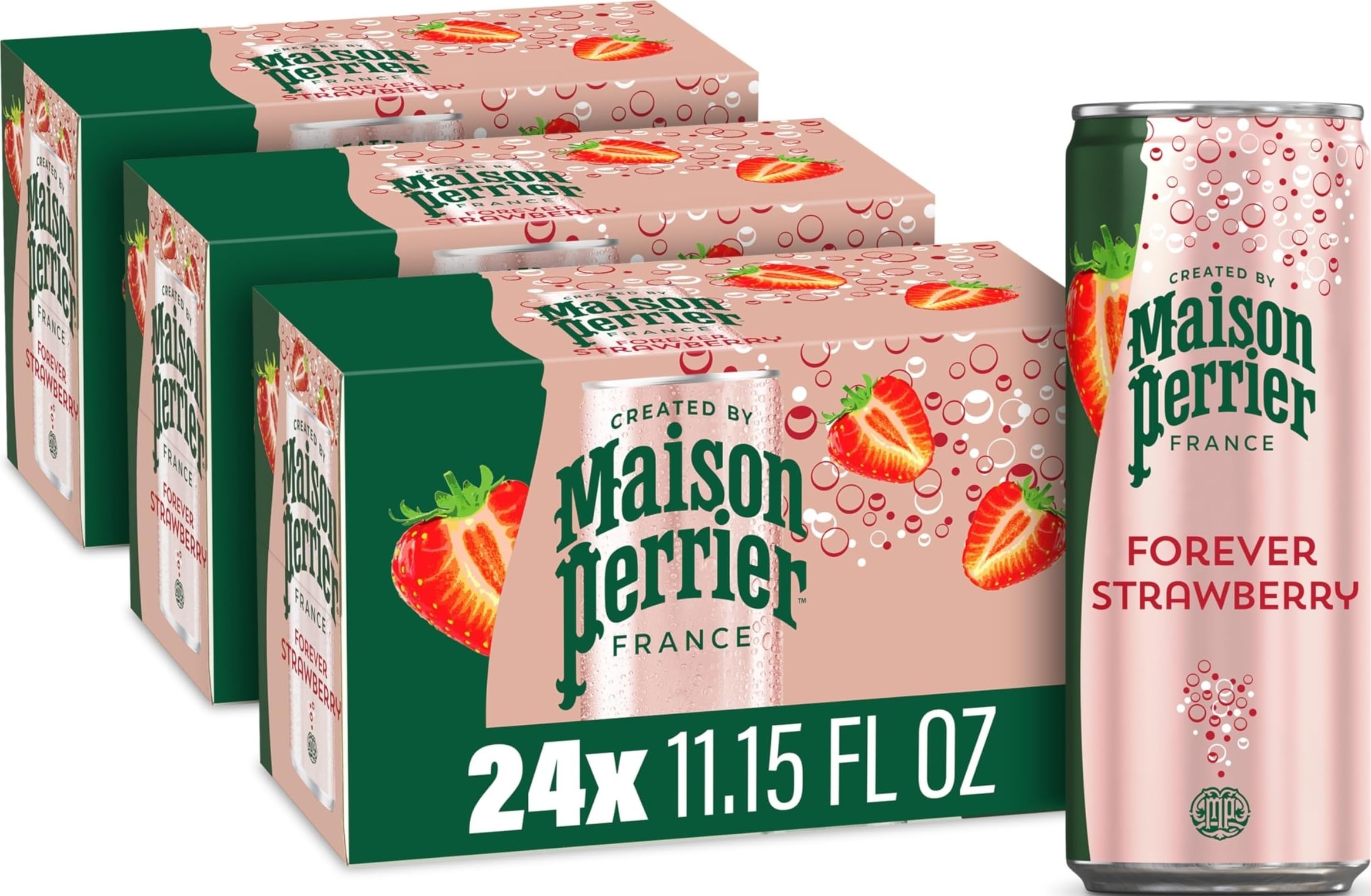 Maison Perrier lata frontal con diseño elegante y refresco visible