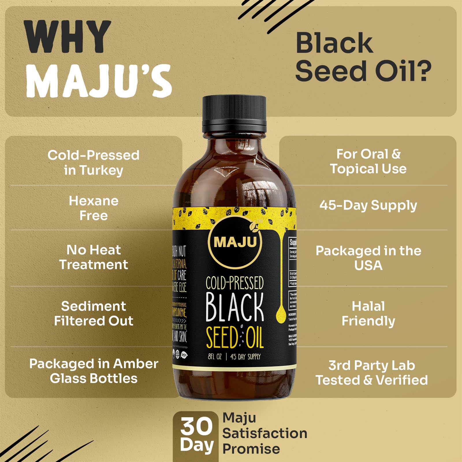 Maju Superfoods botella de vidrio 8 oz mostrando volumen y protección
