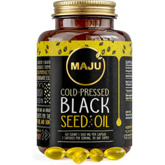 Maju Superfoods frasco frontal mostrando diseño y cantidad 60 cápsulas
