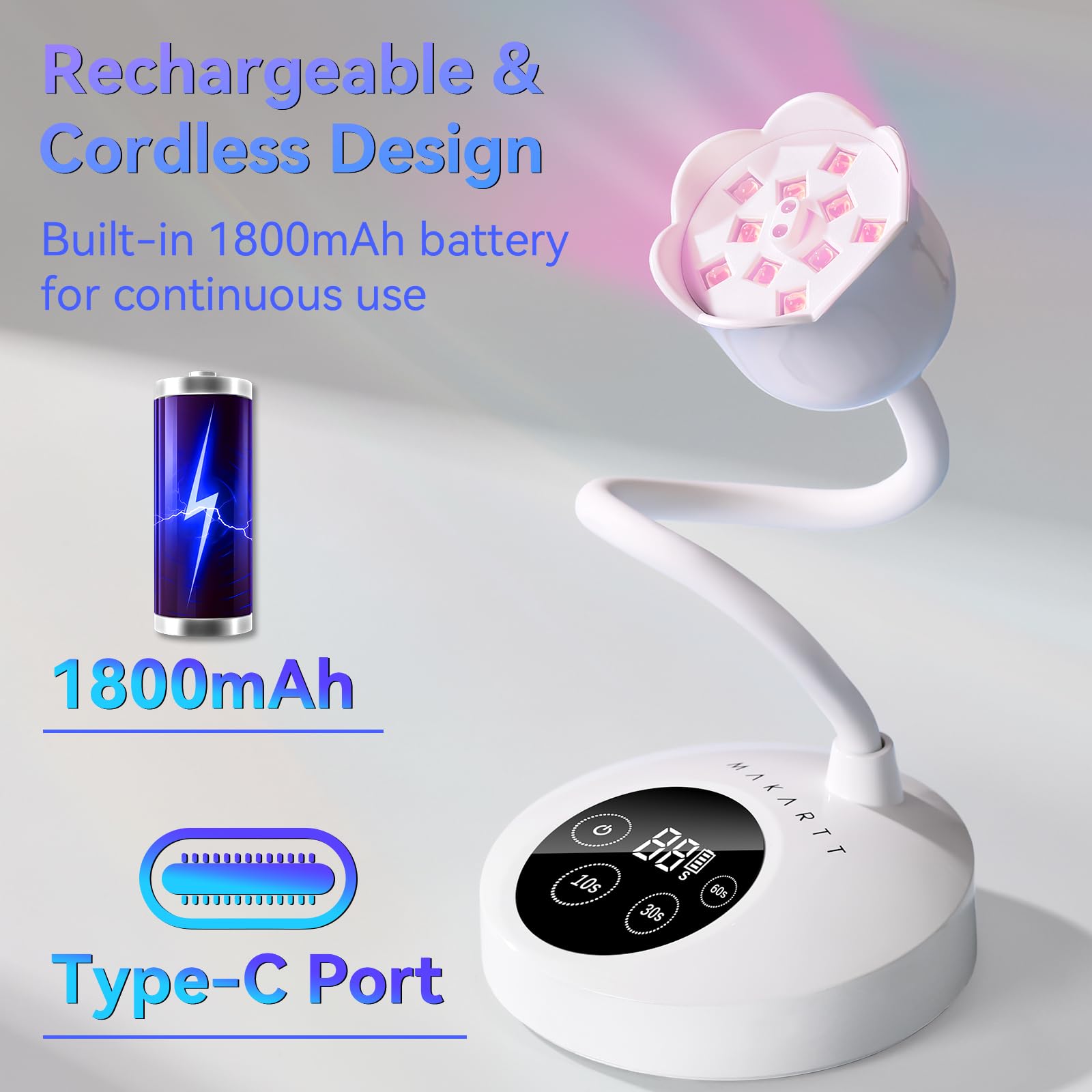 Makartt cuello flexible 360° mostrando ajuste preciso y facilidad de posicionar