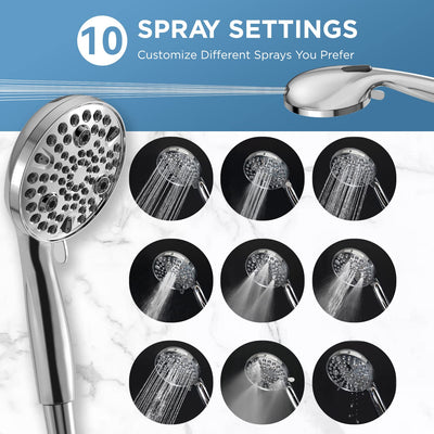 MakeFit ducha en uso sobre bañera demostrando modo power wash para limpieza eficaz
