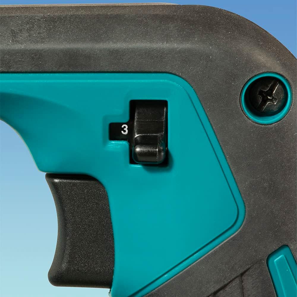 Makita DUB185Z vista trasera con selector de tres niveles visible