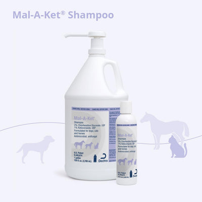 Mal-A-Ket being applied to a dog to reduce grease and odor