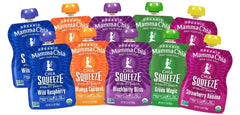 Mamma Chia pack frontal mostrando los pouches y variedad de sabores beneficios energéticos