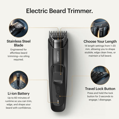 MANSCAPED Beard Hedger adjustment slider detail for precise 14-length settings