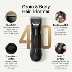 MANSCAPED detalle de la cuchilla SkinSafe para recorte seguro