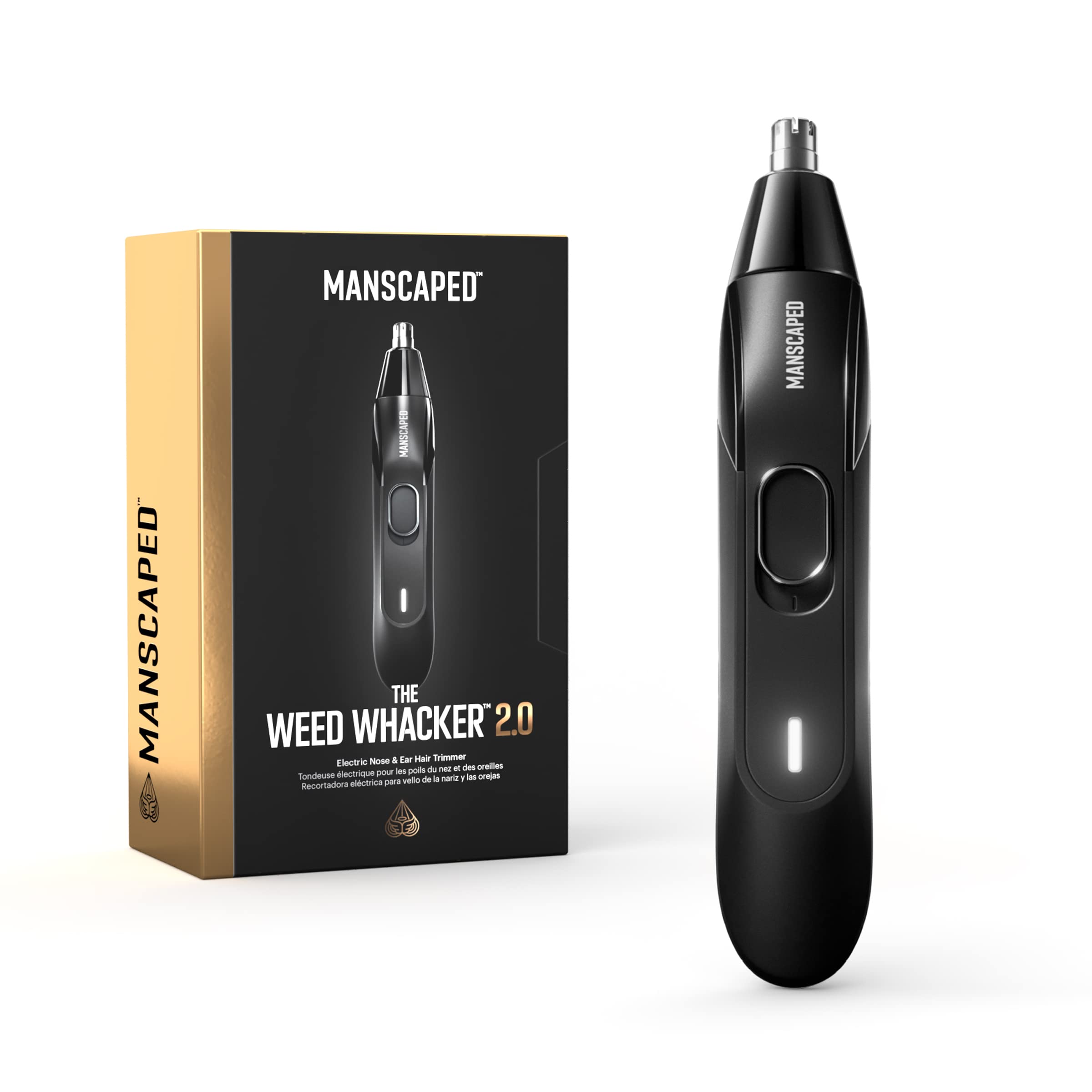 MANSCAPED frente del producto mostrando diseño y tamaño práctico
